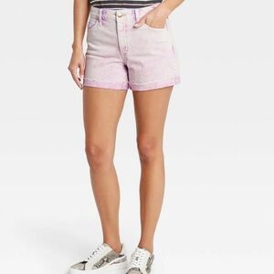 TARGET | UNIVERSAL THREAD Vintage Midi Acid Washed Denim Shorts Pink Size 14